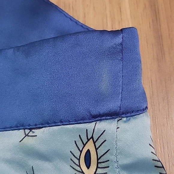 Voom by Joy Han Blue Peacock  Silk Tank Style Dress - Picture 15 of 15